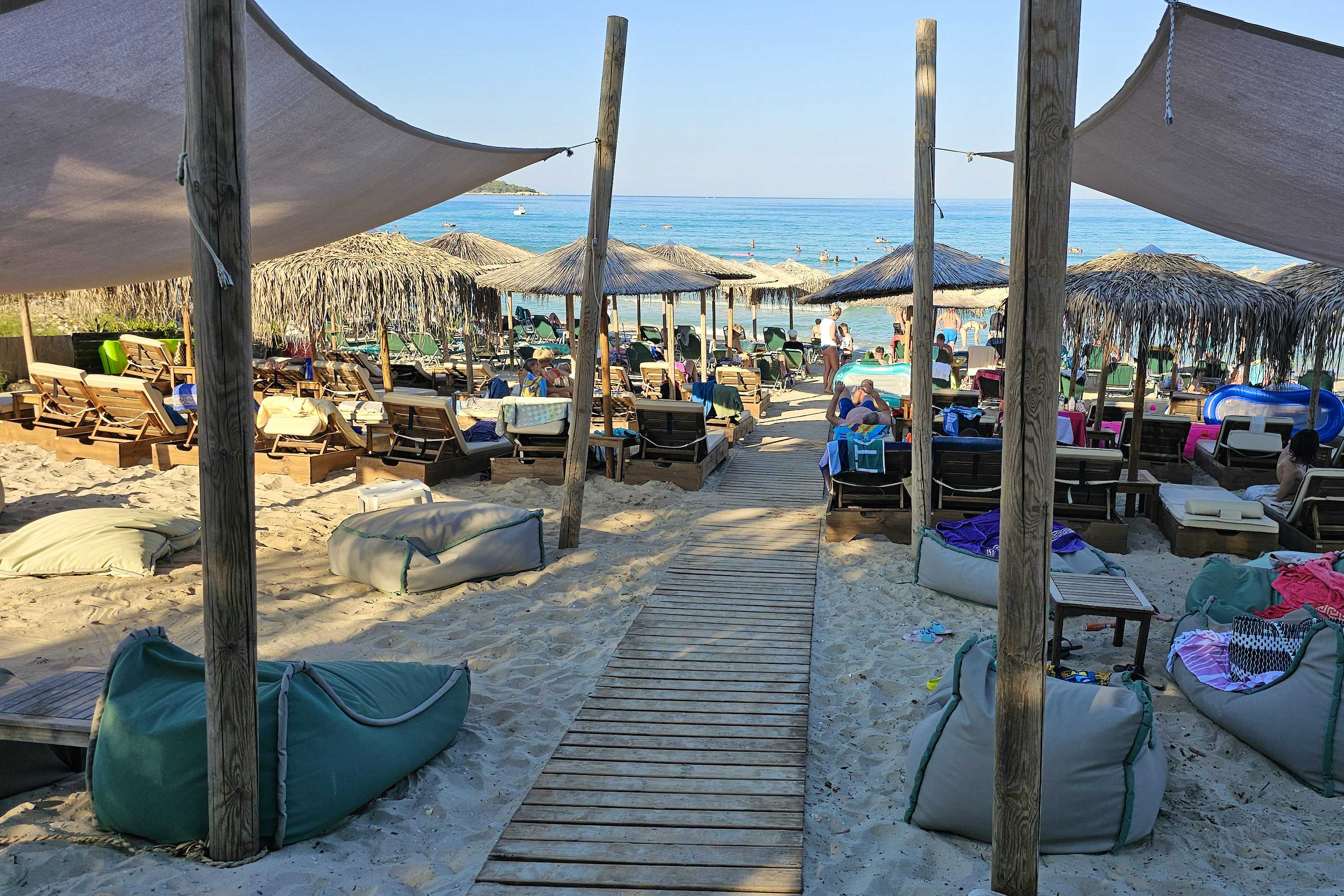 Photo Caption: Organized Beach Lay Back & Drift Away Enjoy good m
